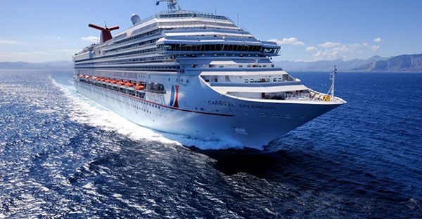 Large cruise ship under way in open water